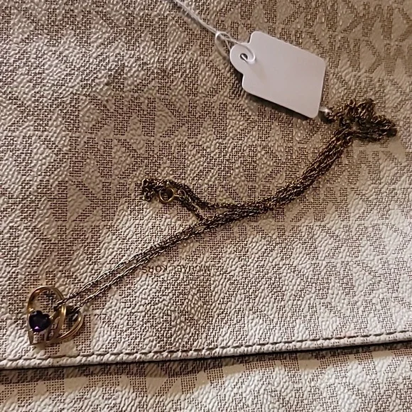 ✨ Stunning Vintage 10K Gold Amethyst Heart Pendant Necklace ✨